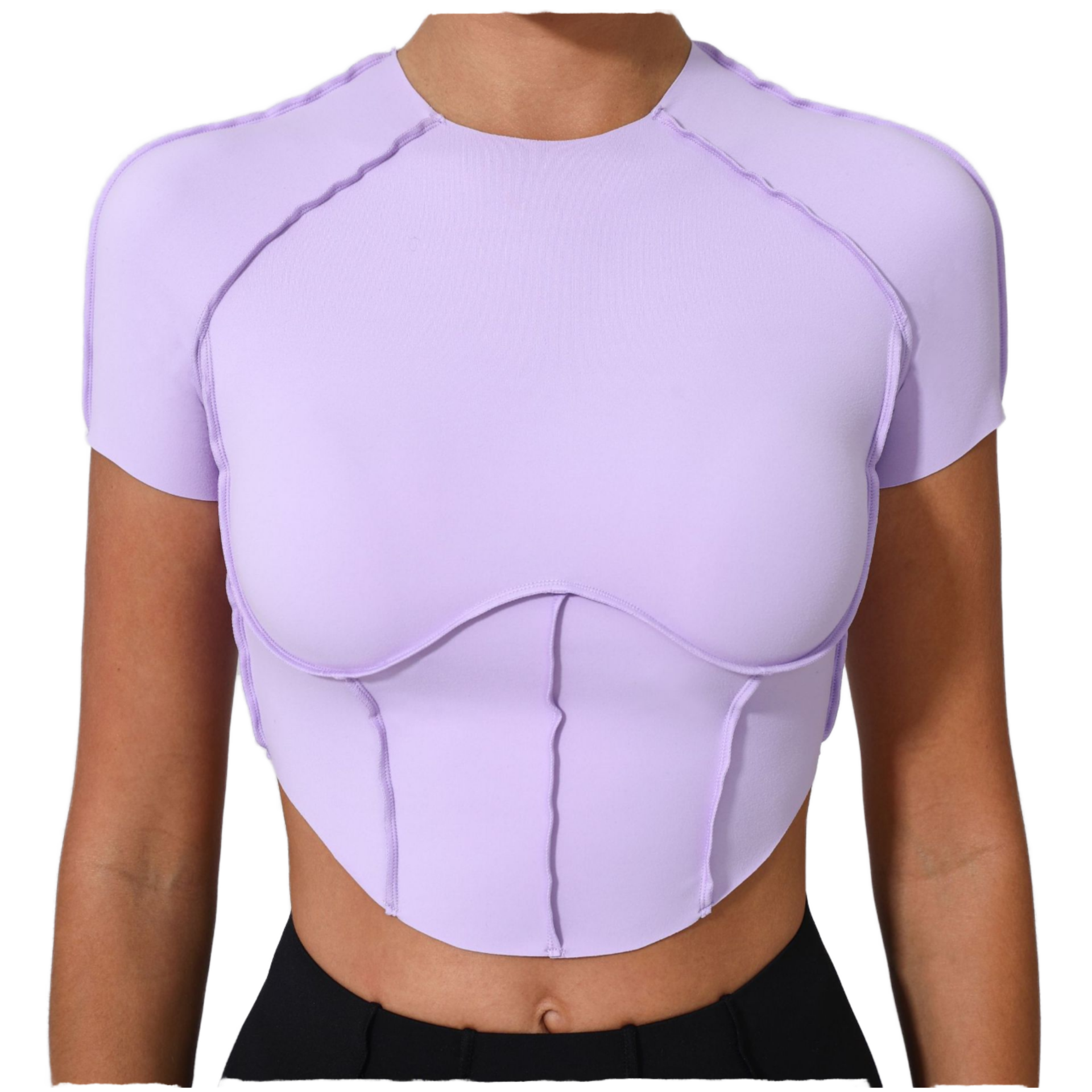 PASUXI Wholesale Women's Quick-Dry Workout Top Yoga Short Sleeve Fitness Shirt Moisture Wicking Four-Way Stretch Front Sports