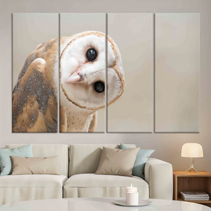 Printed <b>Canvas</b> Artwork: Elegant Owl Design, Modern <b>Wall</b> Decor,SET OF 4 <b>CANVAS</b> - Product Image 3