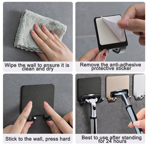 Space Aluminum Holder Free Men <b>Shaving</b> Holders WaterProof Bathroom Storage <b>Hook</b> for Kitchen Bathroom - Product Image 5