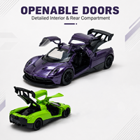 Prix d'usine : Voiture de sport Huayra en alliage moulé sous pression à l'échelle 1:36, portes à ailes de mouette ouvrables, hypercar jouet à rétrofriction avec roues mobiles pour la vente en gros