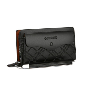 <span class=keywords><strong>Pochette</strong></span> d'Affaires <span class=keywords><strong>de</strong></span> <span class=keywords><strong>Luxe</strong></span> en Cuir PU Vintage pour Hommes avec Logo Personnalisé, Style Minimaliste, Multi-Compartiments, Sac Gorchis - Product Image 1