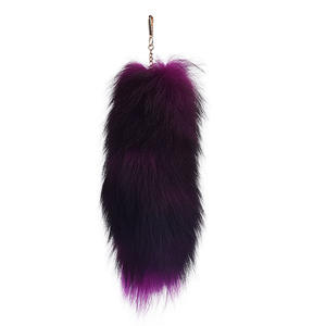 Venta al por mayor cola de zorro Real 35-45cm cola de zorro esponjosa cola de piel de Animal para accesorios de decoración llavero de cola de piel de zorro Natural - Product Image 5
