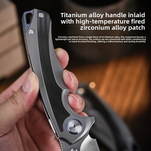 Cuchillo Plegable PioneerEDC <span class=keywords><strong>ELMAX</strong></span> de Aleación de Titanio con Hoja Lisa para Exteriores, 23CM, para Supervivencia en la Naturaleza, Camping y Uso Portátil - Product Image 4