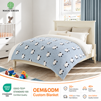 Magic Green Neues Design Blaue Winter Gestrickte Tier-Decke Umweltfreundliche Weiche Maßgefertigte Gestrickte Babydecke mit OEM-Service