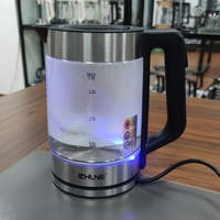 Bouilloire électrique sans fil en verre de 1,8 L avec infuseur à thé Samovar 1500W, protection contre l'ébullition à sec, usage domestique, fabriqué en Chine