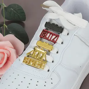 Groothandel Sneaker Kant Sport Schoenveter Custom Laser Gegraveerde Logo Gold Metal Lace Lock Tag AF1 Schoen Merknaam Charms Tag dubraes