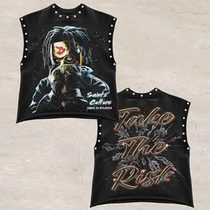 Tùy Chỉnh Người Đàn Ông Của Cổ Điển Ngâm T-Shirt Với Nguyên Cắt Dtg Đồ Họa Crop Chiều Dài Thường Xuyên Phù Hợp Với Không Tay Thiết Kế 100% Cotton Chống Thu Nhỏ - Product Image 1