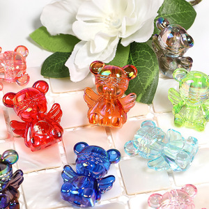Fabricante al por mayor nuevo Material acrílico alas de colores lindo oso agujero Vertical cuentas sueltas accesorios de bricolaje - Product Image 1