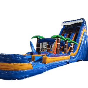 <span class=keywords><strong>Toboggan</strong></span> gonflable bleu de 22 pieds, couleur arc-en-ciel, <span class=keywords><strong>toboggan</strong></span> <span class=keywords><strong>aquatique</strong></span> pour les fêtes en plein air, les événements et les loisirs <span class=keywords><strong>d</strong></span>'été - Product Image 1
