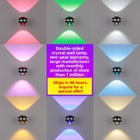 Lampu Dinding Kristal LED Modern Dua Sisi, Memancarkan Cahaya Atas Bawah, Warna-warni, Lampu Aluminium Indoor untuk Dinding Latar
