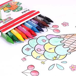 Foska 12种不同的鲜艳颜色易于容纳大三角形可洗幼儿蜡笔，适合2-4岁儿童着色 - Product Image 6