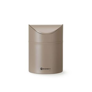 HENDI 1.2L Beige Tabletop Waste <b>Bin</b> with Swing <b>Lid</b> 120mm Diameter and 165mm Height Dining Room Furniture - Product Image 1