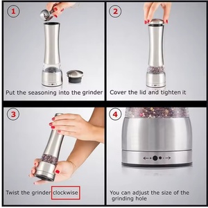Manufactures Supplier Manual Wholesale Stainless Steel Glass <b>Pepper</b> Mill Salt <b>Pepper</b> <b>Grinder</b> <b>Pepper</b> &Salt Mill - Product Image 5