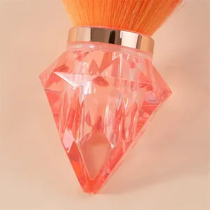 Pinceau de nettoyage d'ongles transparent effet diamant, à poils doux et dégradés, tête champignon, pour poudre cosmétique, usage professionnel et domestique - Product Image 5