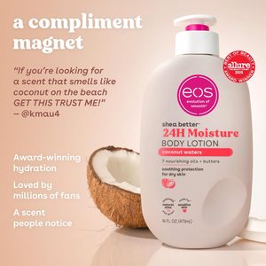 Loción Corporal eos Shea Coconut Waters, Hidratación 24H, Ligera, No Grasosa, Natural, Vegana, con Coco, <span class=keywords><strong>16</strong></span> fl oz - Product Image 3