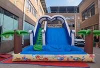 Toboggan aquatique gonflable géant en PVC avec piscine à jets d'eau, toboggan de parc aquatique extérieur pour enfants et adultes, amusement estival en plein air