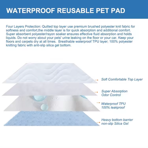 Bantalan kasur quilt tahan air, bantalan kasur inkontinensia dapat digunakan kembali untuk anak-anak, hewan peliharaan dan lansia - Product Image 3