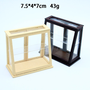 Mini Vitrine de Madeira Simulada para Acessórios de Casa de Bonecas, Pequena Mostruário de Madeira para Ornamentação DIY - Product Image 2