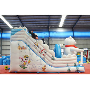 Toboggan aquatique gonflable commercial sur <span class=keywords><strong>le</strong></span> thème de l'ours polaire blanc, en PVC robuste, avec château gonflable pour les fêtes - Product Image 5