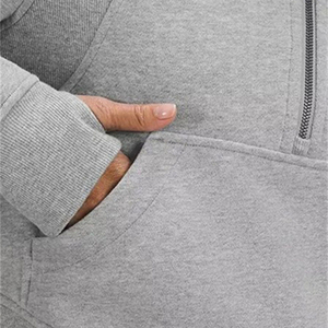 Fashion Casual Plus Size Ladies Cropped Hoodies &amp; Sweatshirts OEM Custom Logo <strong>Fleece</strong> Solid Color Half Zip <strong>Hoodie</strong> <strong>Women</strong> - Product Image 3