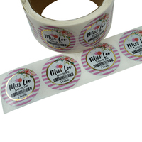 Impression personnalisée de logo privé, étiquette cosmétique ronde, autocollant brillant en BOPP, étiquettes imperméables pour produits de bain