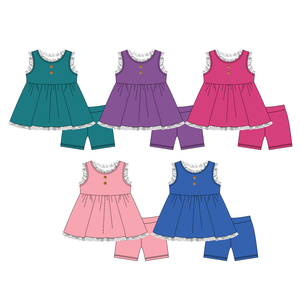 Preventa al por mayor: Vestido/Mameluco de verano para bebé niña con pequeñas flores, de algodón orgánico suave y elastano, lindo, MOQ 5 unidades, de fábrica de boutique. - Product Image 5