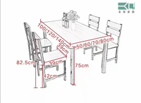 Ensemble de table et chaises de salle à manger design moderne 4 places, meubles de salle à manger, tables de salle à manger