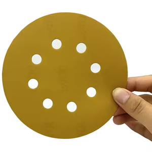 <strong>Hook</strong> <strong>and</strong> <strong>Loop</strong> Professional 6 Inch 80 Grit Sanding Discs Round Sanding Disc Yellow Sandpaper Disc for Polishing - Product Image 4