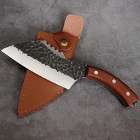 Couteau de filetage en acier carbone tranchant, forgé à la main, pour la cuisine en plein air, la pêche sous-marine, le camping, la cuisine, le hachoir à viande, le boucher