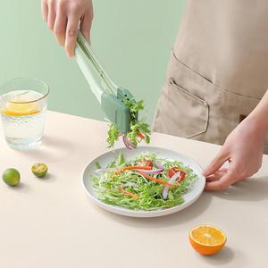 Pinces alimentaires en silicone de style coréen, résistantes à la chaleur, pour la cuisine, ensemble d'outils de cuisine, blanc, pièce unique - Product Image 1