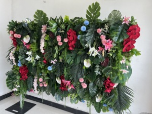 SPR Bruidsboeket <span class=keywords><strong>Design</strong></span> Bloemen Groene Plantenwand Achtergrond Bruiloft Groothandel Kunstbloemenmat voor Op Maat Gemaakte Bloemenwand - Product Image 3