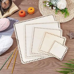 2026 New Arrival Wooden Basket Bottom Engraved Wood Chip Holes Cloth Strip Braided Basket Eco-friendly Wooden Crafts - Product Image 1