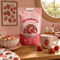 Op maat bedrukte staande pouch verpakking voor gevriesdroogd fruit, voedselveilige hersluitbare ziplock plastic snackzak voor gedroogd fruit