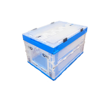 Boîte de rangement en plastique empilable, recyclable, écologique, transparente, colorée, caisses de transport