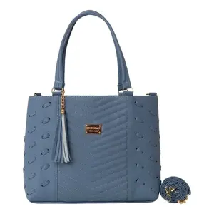 Bolso de Mano Azul para Mujer Fana Cristina M3875, Forma de Almohada, Forro de Satén, Decoración con Borlas, Uso Diario - Product Image 3