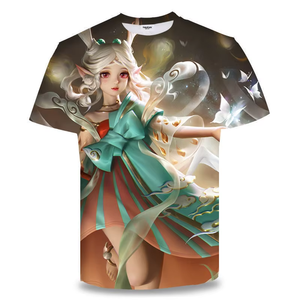 Logo personnalisé Nylon 100% Polyester Sublimation 3D ou T-shirt <span class=keywords><strong>anime</strong></span> manches courtes imprimé numériquement pour garçons et filles - Product Image 2
