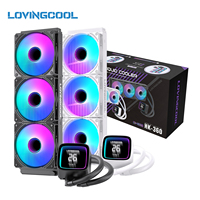 Kit de refroidissement liquide pour PC de jeu LOVINGCOOL OEM ODM avec logo personnalisé, technologie anti-fuite, refroidisseur d'eau pour processeur ARGB avec affichage de la température