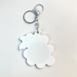 Llavero con espejo redondo de uva creativo, cubierta deslizante, bonito espejo de maquillaje de acrílico con diseño de dibujos animados, colgante para llaves - Product Image 3