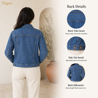Veste en jean Yegao pour femme, vêtements en gros, fournisseur de vêtements personnalisés, MOQ 30 pièces