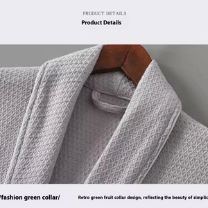 <span class=keywords><strong>Accappatoio</strong></span> in peluche Super morbido assorbente da donna in cotone Waffle flanella per camera da bagno uso pigiama da <span class=keywords><strong>uomo</strong></span> - Product Image 5