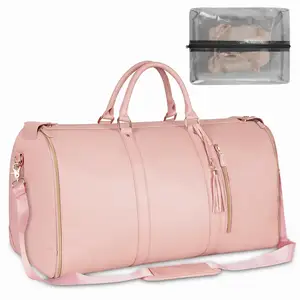 Bolsa de viagem luxuosa de lona à prova d'água para mulheres, bolsa de mão esportiva para o fim de semana, ideal para viagens durante a noite