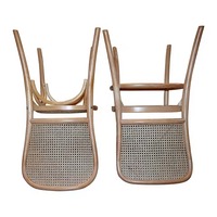 Chaise d'appoint de style scandinave en rotin avec dossier en cannage naturel pour appartement, hôtel boutique et café