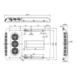 Sistema duplo da unidade da C.A. 61416BTU do ônibus do telhado do ar condicionado do telhado superior para o dorminhoco luxuoso treina 16F1 - Product Image 5