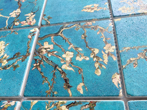 Ds Luxury Inkjet Printing Square Mixed Dark Green Design Stone Tile Decoration rivestimenti per pareti piastrelle mosaico di marmo - Product Image 5