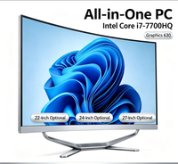 Ordinateur tout-en-un 24 pouces Intel Core I7-7700HQ 4 cœurs 8 threads, graphismes HD630, ordinateur de bureau AIO pour le bureau et la maison