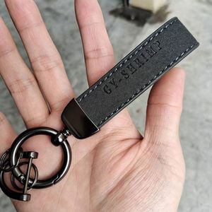 Porte-clés de voiture en cuir PU de luxe personnalisé avec logo de marque en métal, porte-clés de voiture en cuir - Product Image 5