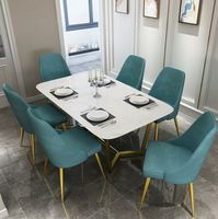 Karois — table à manger légère en marbre, design nordique, de luxe, table rectangulaire et simple, combinaison chaise