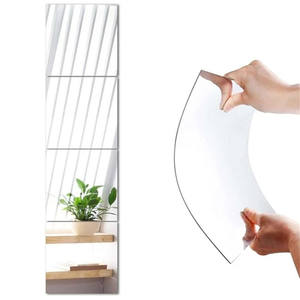 Carré <span class=keywords><strong>de</strong></span> taille et <span class=keywords><strong>de</strong></span> forme personnalisées sans verre adhésif <span class=keywords><strong>de</strong></span> sécurité acrylique miroir mural autocollants miroir feuille autocollant mural pour la maison <span class=keywords><strong>De</strong></span> - Product Image 1