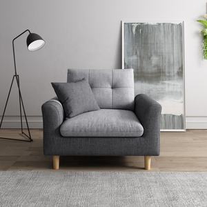 Conjunto de muebles seccionales en forma de l para sala de estar, tapizado de tela 2020 de espuma de alta densidad, tamaño pequeño, gris, baja - Product Image 3