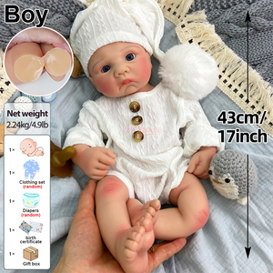 Muñecas <span class=keywords><strong>de</strong></span> Silicona <span class=keywords><strong>de</strong></span> 17 Pulgadas para Niños, Recién Nacidas, para Adopción, Muñeca <span class=keywords><strong>de</strong></span> Juguete para Niños Pequeños, Magnífica Muñeca Reborn Realista, Muñeca <span class=keywords><strong>de</strong></span> Arte Coleccionable - Product Image 2